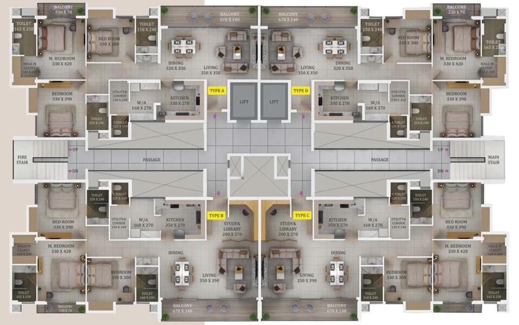 Floor Plan of Condor Dahlia in Kuravankonam, Thiruvananthapuram - Image 433466