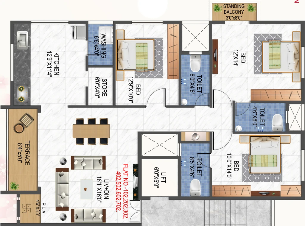 3 BHK Flat in Shree Maruti Mangal in Govind Nagar, Nashik - Image 930380