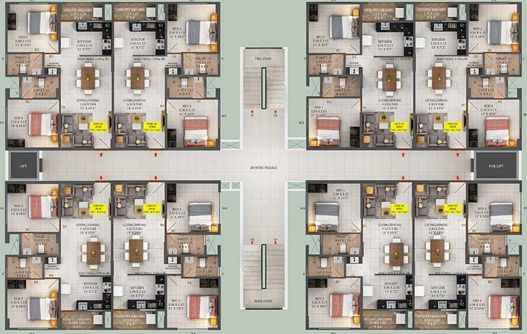 Floor Plan of Confident Pioneer in Karyavattom, Thiruvananthapuram - Image 433440