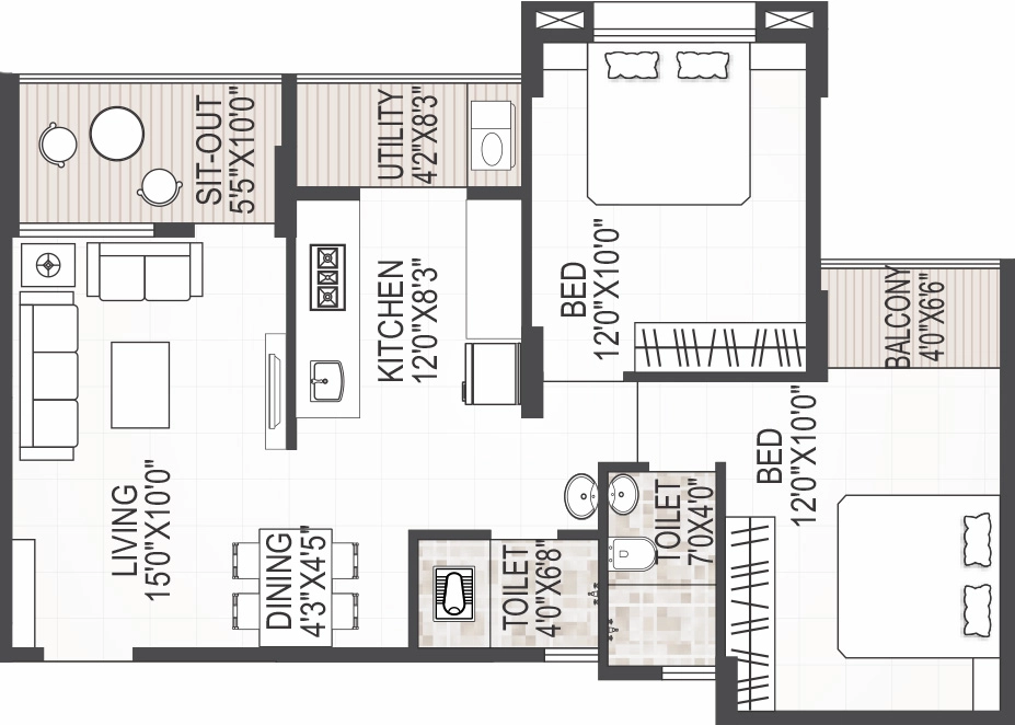2 BHK Flat in Shree Venkatesh Park in Ashoka Marg, Nashik - Image 930385