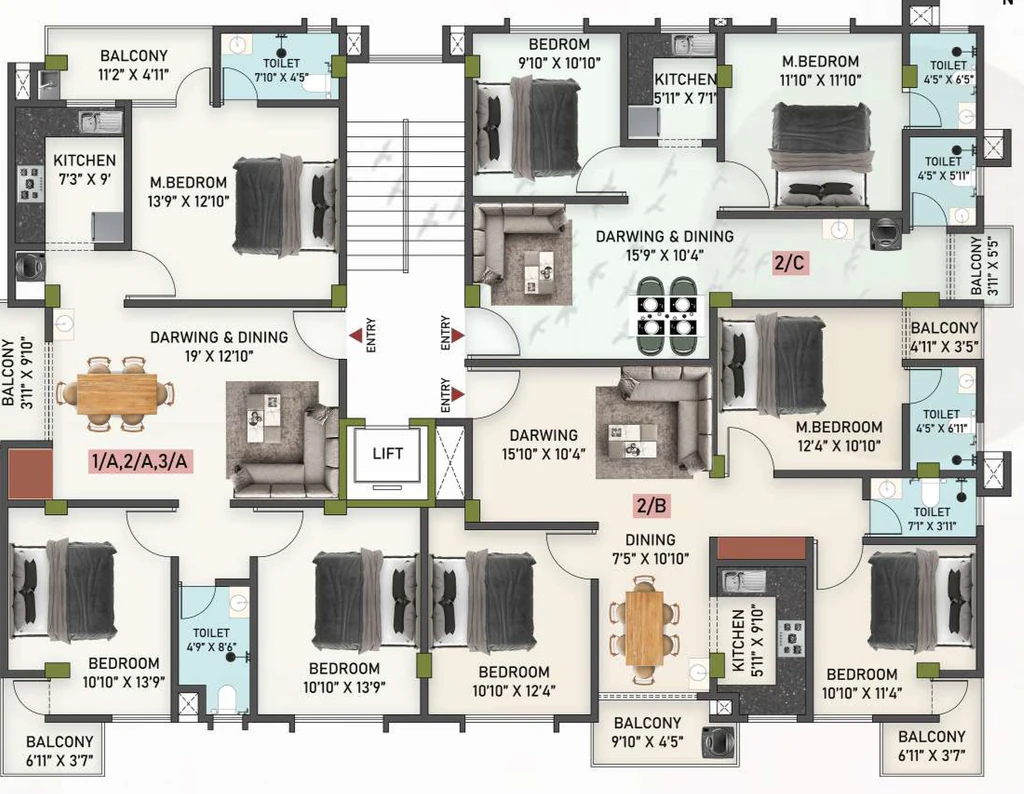 Floor Plan of Urban Enclave in Lal Ganesh, Guwahati - Image 433265