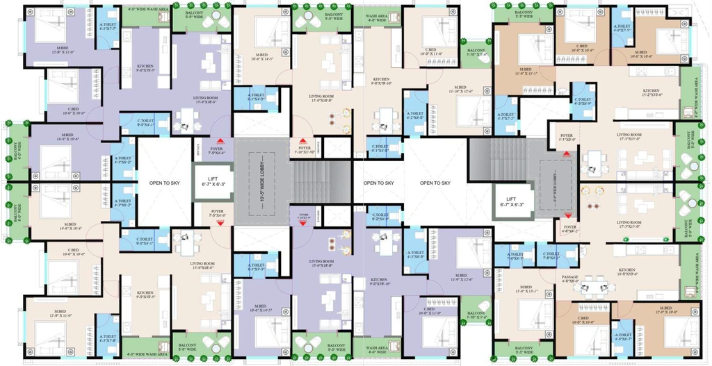 Floor Plan of Shreeji Crystal in Dwarka, Nashik - Image 433277