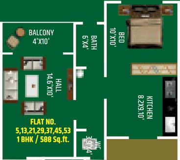 1 BHK Flat in Shreevastu Residency in Pathardi Phata, Nashik - Image 930394