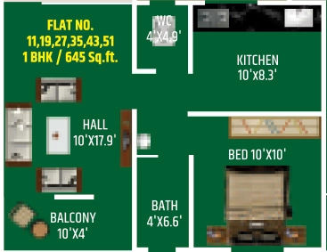1 BHK Flat in Shreevastu Residency in Pathardi Phata, Nashik - Image 930395