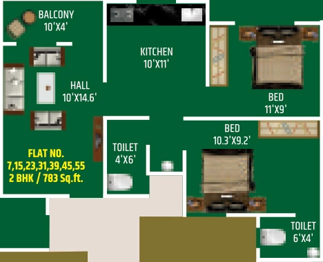 2 BHK Flat in Shreevastu Residency in Pathardi Phata, Nashik - Image 930396