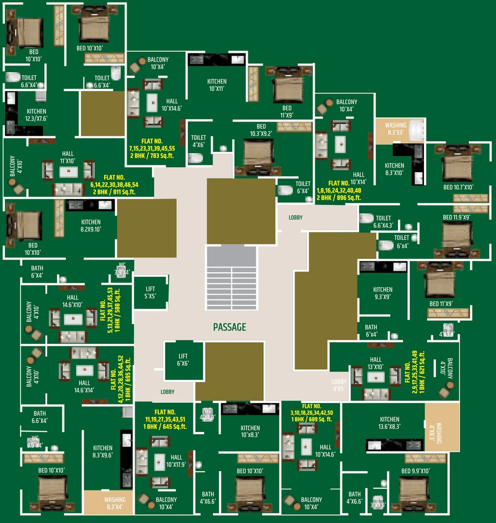 Floor Plan of Shreevastu Residency in Pathardi Phata, Nashik - Image 433297
