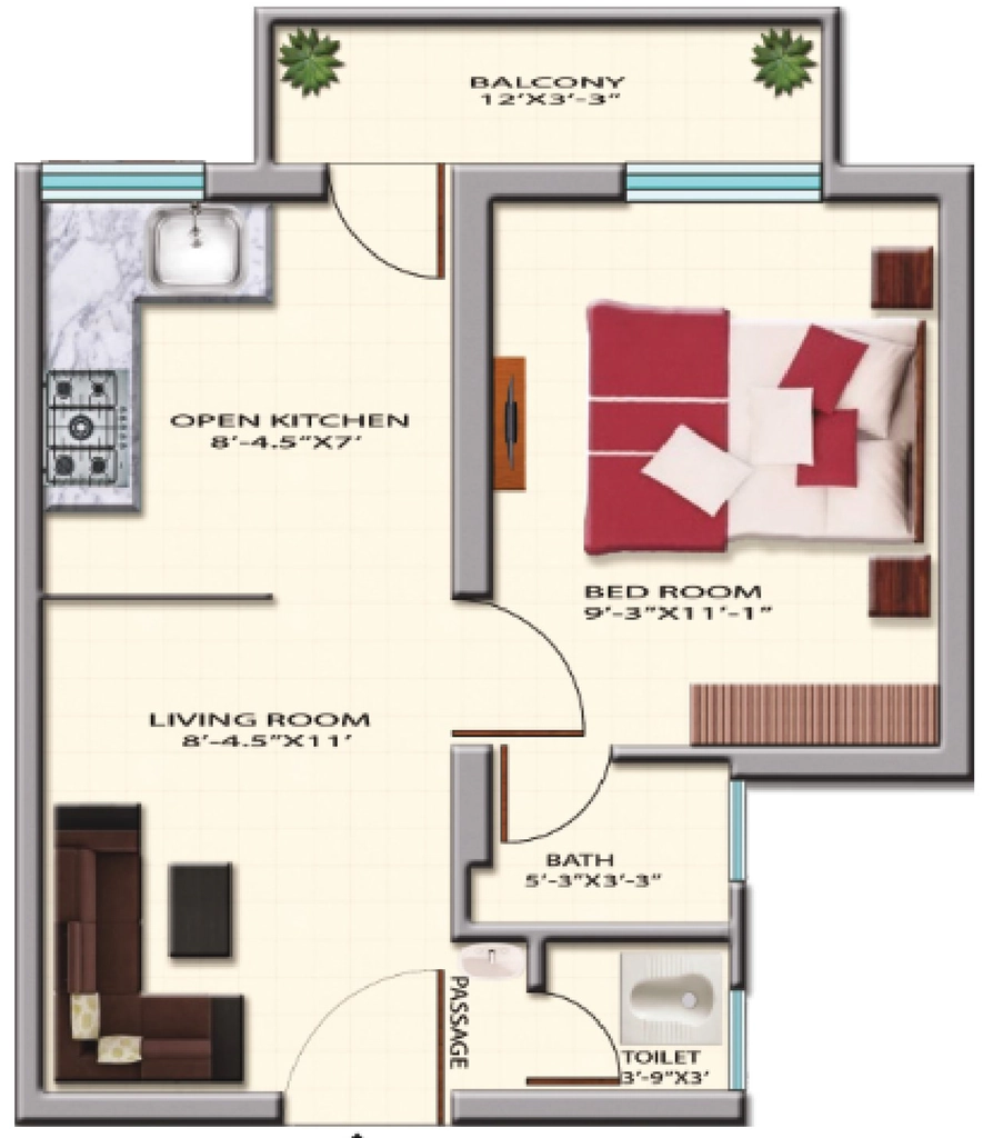 1 BHK Flat in Land craft Dinesh Nagar in NH 24, Ghaziabad - Image 930402