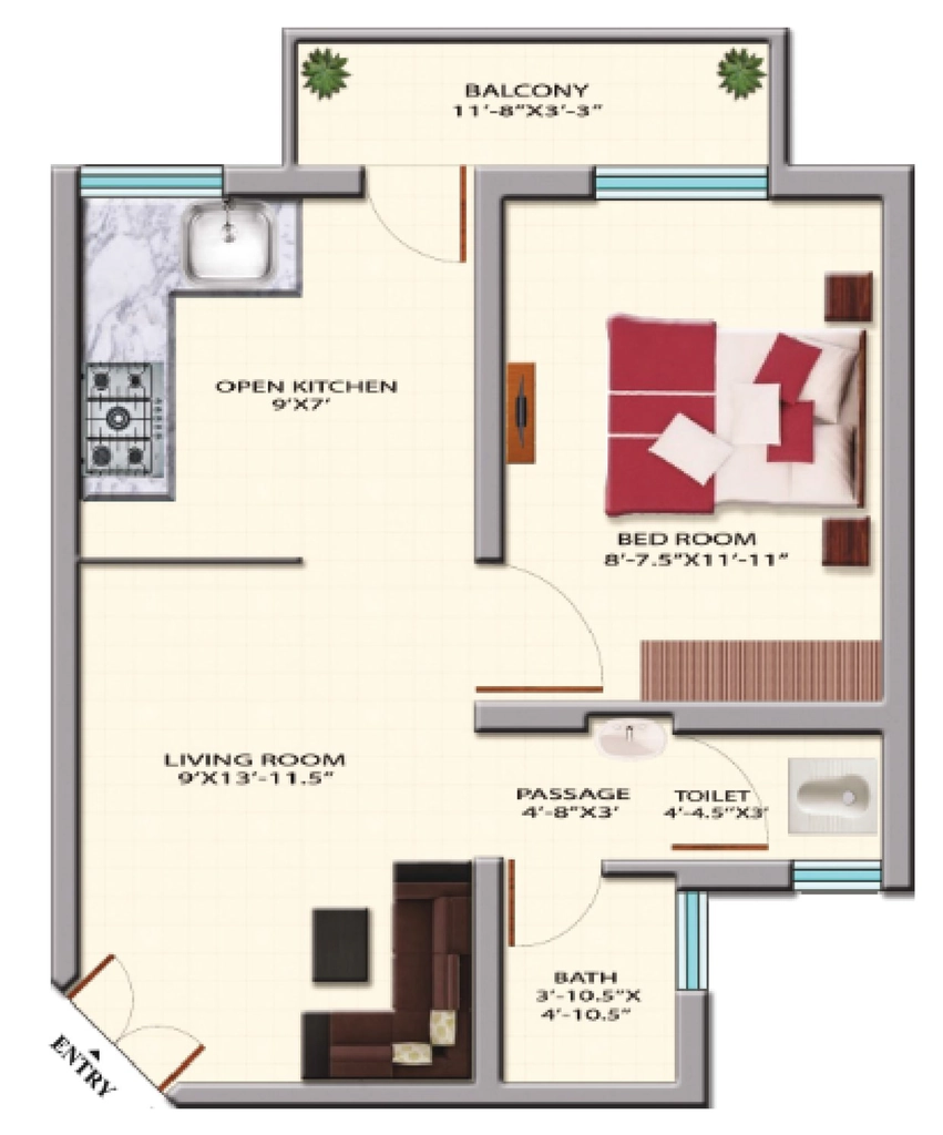 1 BHK Flat in Land craft Dinesh Nagar in NH 24, Ghaziabad - Image 930403