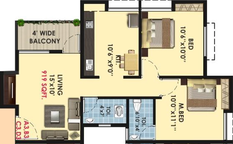 2 BHK Flat in Siddhesh Pride in Dwarka, Nashik - Image 930401