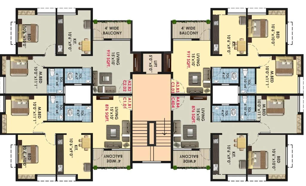 Floor Plan of Siddhesh Pride in Dwarka, Nashik - Image 433303