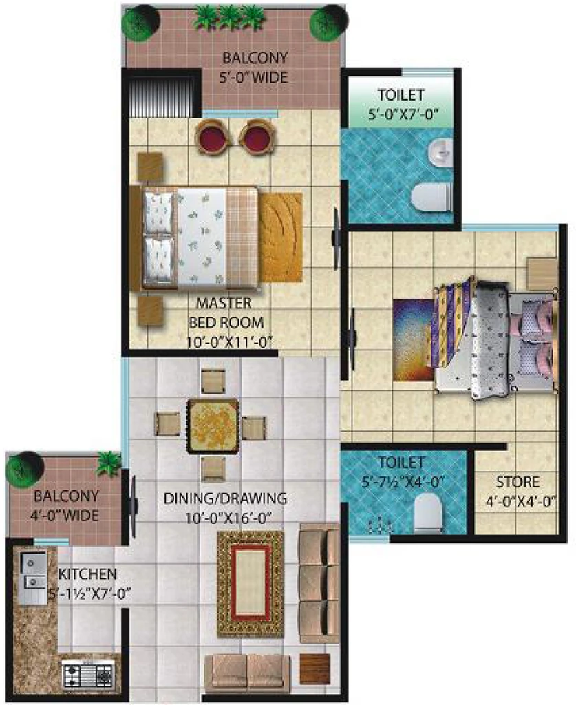 2 BHK Flat in Manju J Red Apple Homez in Sikrod, Ghaziabad - Image 930411