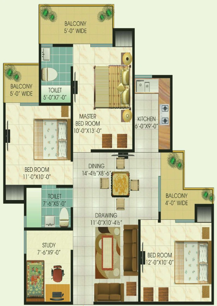 3 BHK Flat in Manju J Red Apple Homez in Sikrod, Ghaziabad - Image 930413