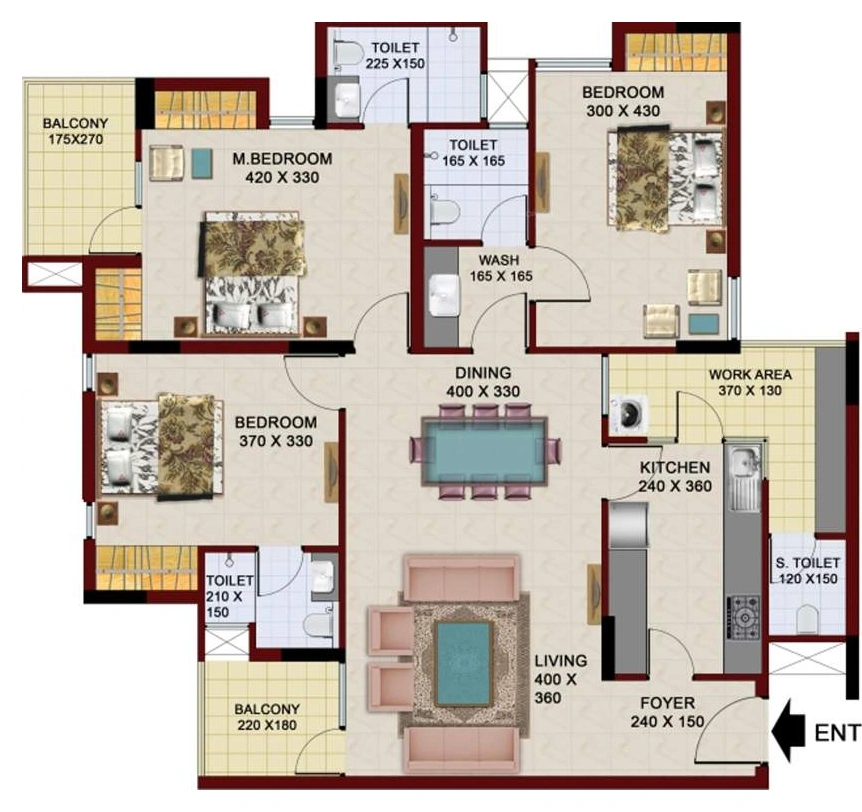 3 BHK Flat in Cordon Sreevalsam in Sasthamangalam, Thiruvananthapuram - Image 930465