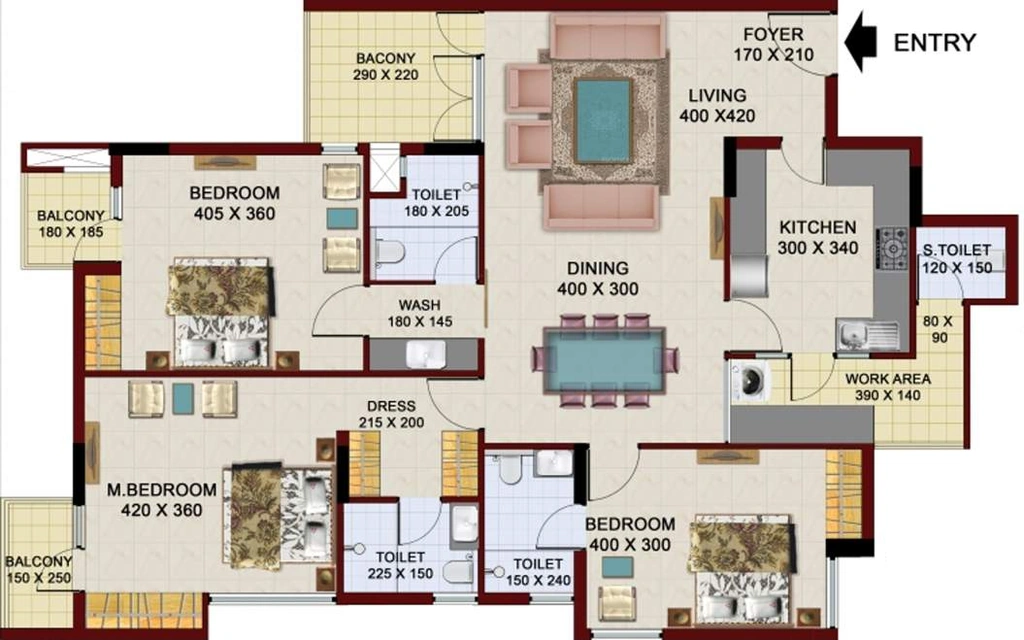 3 BHK Flat in Cordon Sreevalsam in Sasthamangalam, Thiruvananthapuram - Image 930466