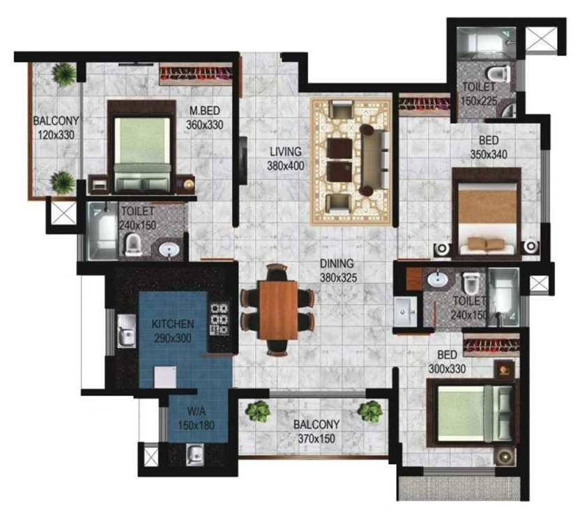 3 BHK Flat in Cordon Viswaas in Kuravankonam, Thiruvananthapuram - Image 930462
