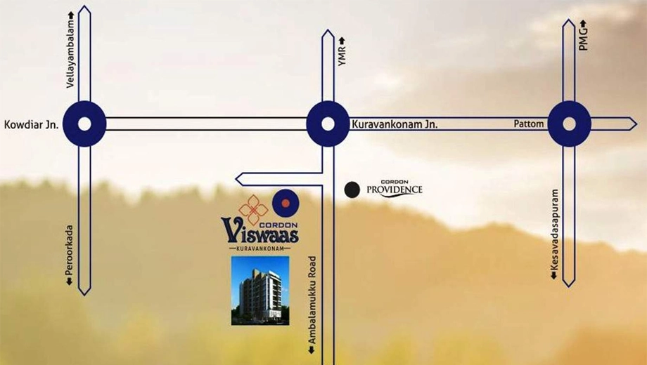Location of Cordon Viswaas in Kuravankonam, Thiruvananthapuram - Image 433432
