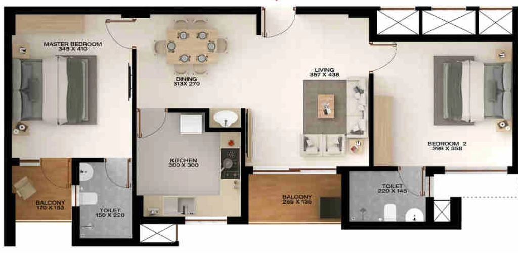 2 BHK Flat in Favourite The Park View in Kazhakootam, Thiruvananthapuram - Image 930507