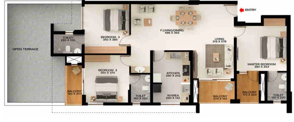 3 BHK Flat in Favourite The Park View in Kazhakootam, Thiruvananthapuram - Image 930511