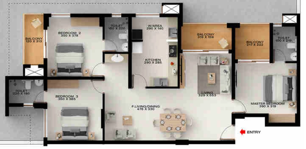 3 BHK Flat in Favourite The Park View in Kazhakootam, Thiruvananthapuram - Image 930512