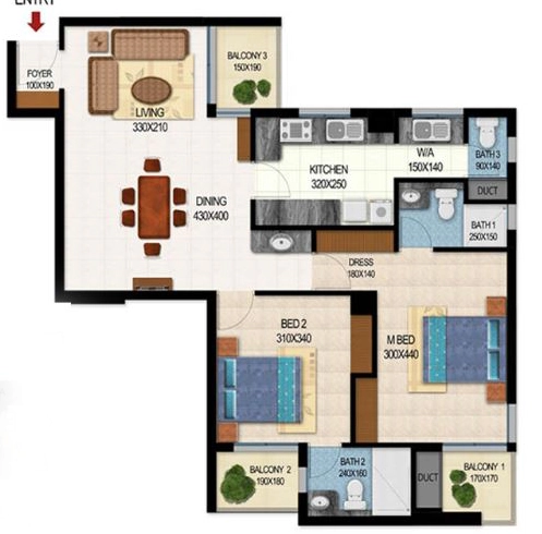 2 BHK Flat in GIE Royal Orchid in Kuravankonam, Thiruvananthapuram - Image 930502