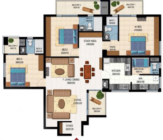 3 BHK Flat in GIE Royal Orchid in Kuravankonam, Thiruvananthapuram - Image 930504