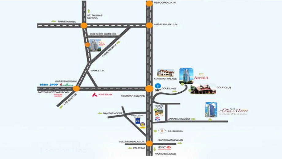 Location of GIE Royal Orchid in Kuravankonam, Thiruvananthapuram - Image 433566