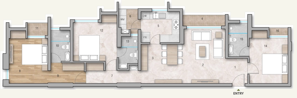 3 BHK Flat in Heather Steps in Nalanchira, Thiruvananthapuram - Image 930498