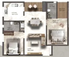 2 BHK Flat in JJ Vistara in Anayara, Thiruvananthapuram - Image 930488
