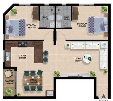 2 BHK Flat in Pixel Orchid Cinnamon in Karyavattom, Thiruvananthapuram - Image 930527