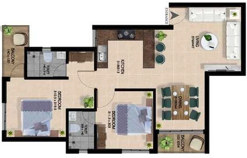 2 BHK Flat in Pixel Orchid Cinnamon in Karyavattom, Thiruvananthapuram - Image 930526