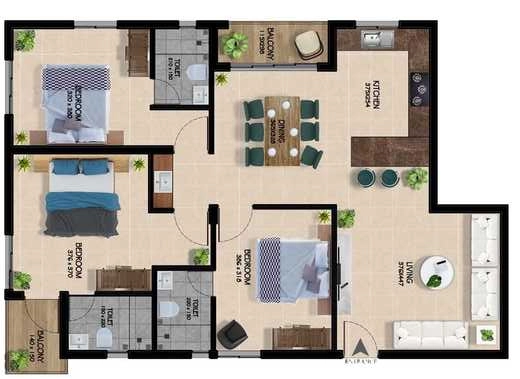 3 BHK Flat in Pixel Orchid Cinnamon in Karyavattom, Thiruvananthapuram - Image 930528