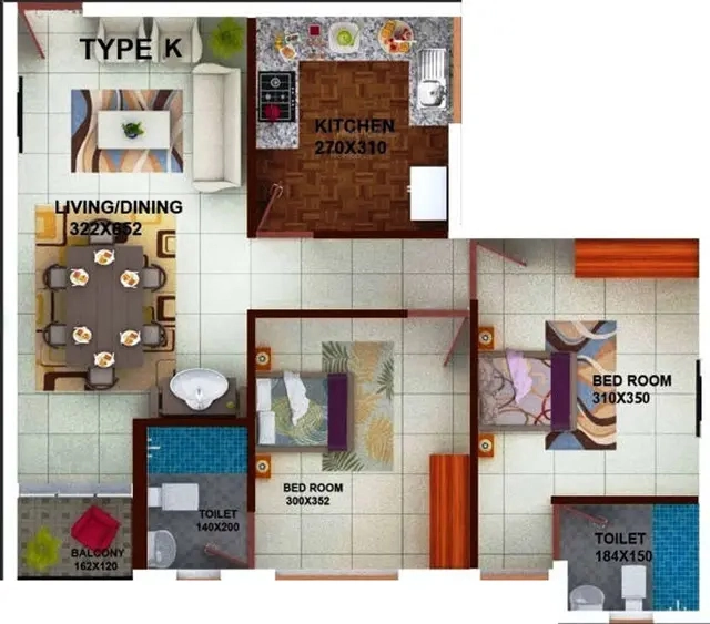 2 BHK Flat in Samson And Sons Angel Woods in Peroorkada, Thiruvananthapuram - Image 930582