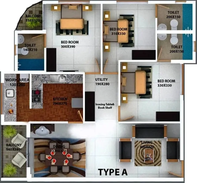 3 BHK Flat in Samson And Sons Angel Woods in Peroorkada, Thiruvananthapuram - Image 930585