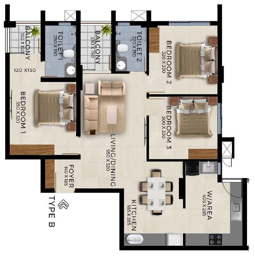 2 BHK Flat in Sree Dhanya Anklets in Kudappanakunnu, Thiruvananthapuram - Image 930575