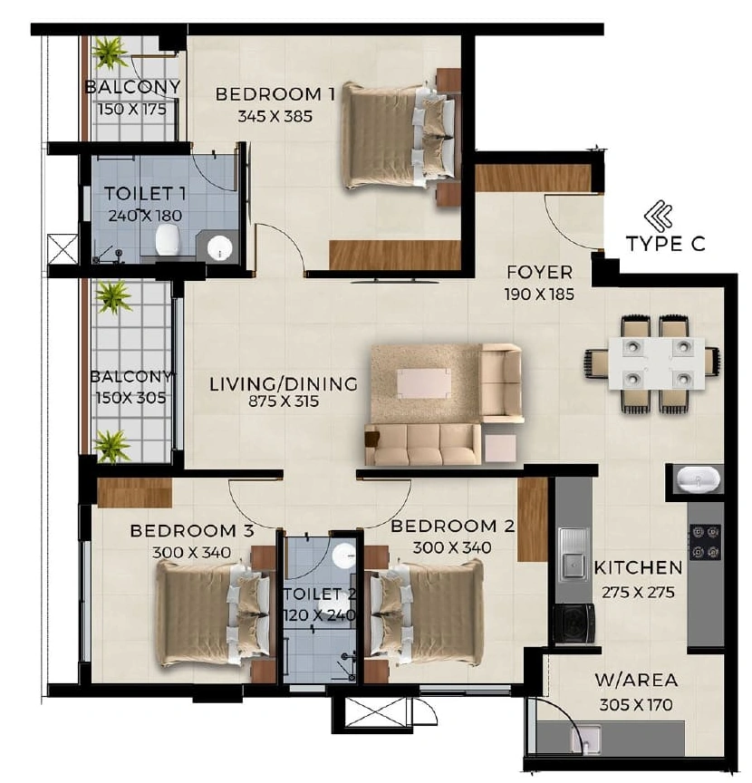 3 BHK Flat in Sree Dhanya Anklets in Kudappanakunnu, Thiruvananthapuram - Image 930576