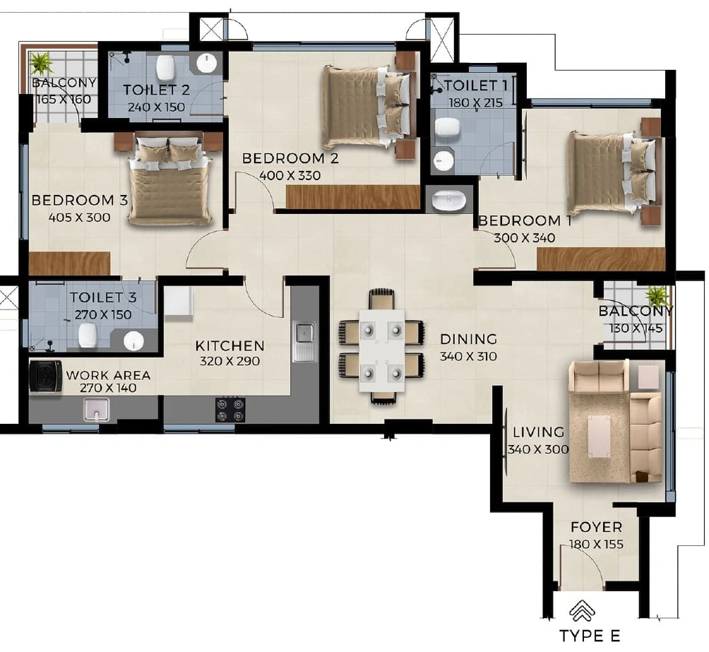 3 BHK Flat in Sree Dhanya Anklets in Kudappanakunnu, Thiruvananthapuram - Image 930577