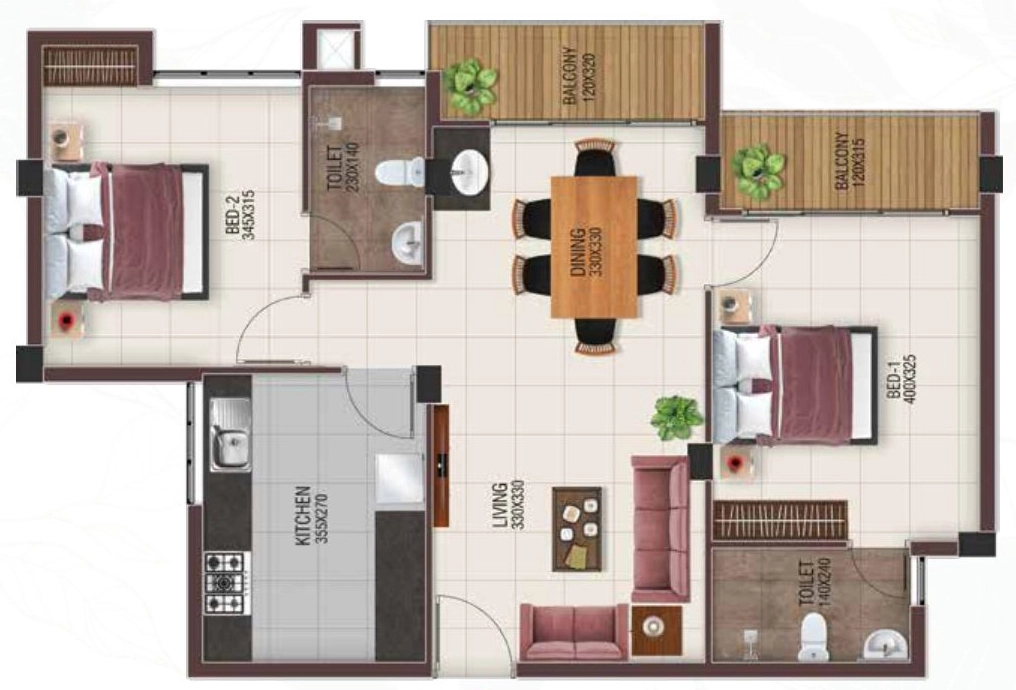 2 BHK Flat in Sun Ellora in Menamkulam, Thiruvananthapuram - Image 930568