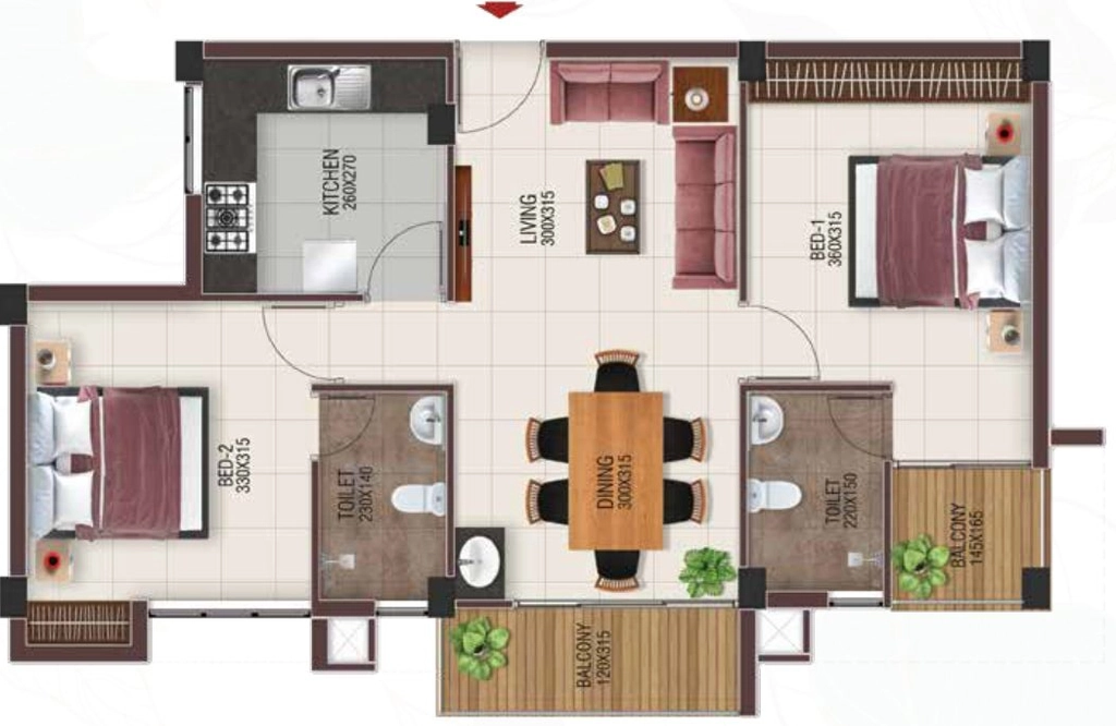 2 BHK Flat in Sun Ellora in Menamkulam, Thiruvananthapuram - Image 930567
