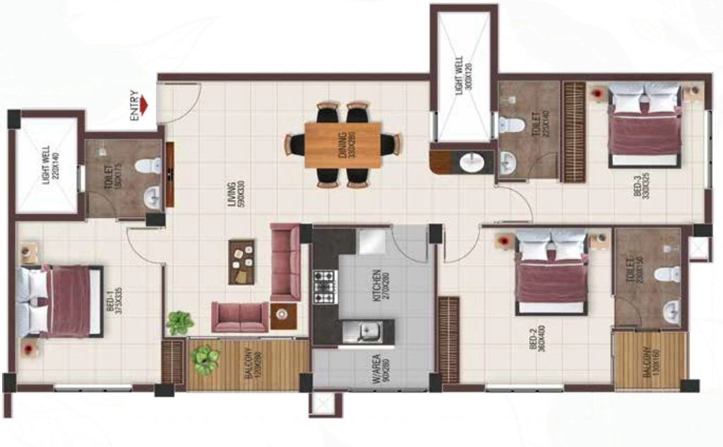 3 BHK Flat in Sun Ellora in Menamkulam, Thiruvananthapuram - Image 930570