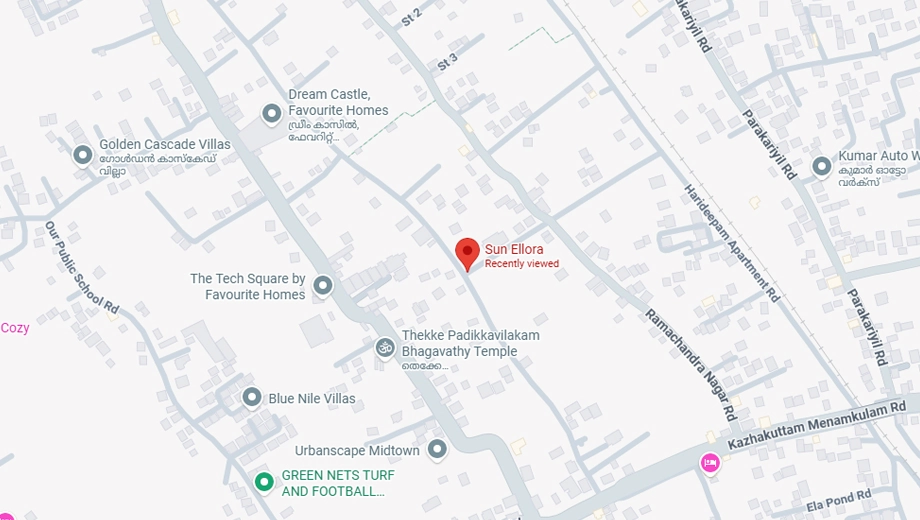Location of Sun Ellora in Menamkulam, Thiruvananthapuram - Image 433719