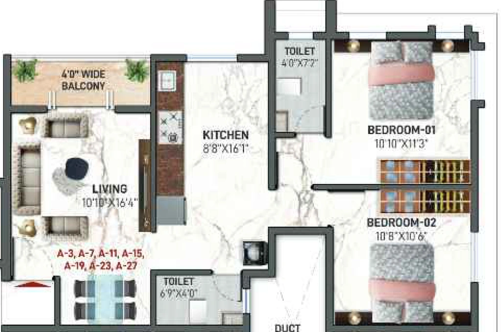 2 BHK Flat in Sumit Heritage in Panchavati, Nashik - Image 930476