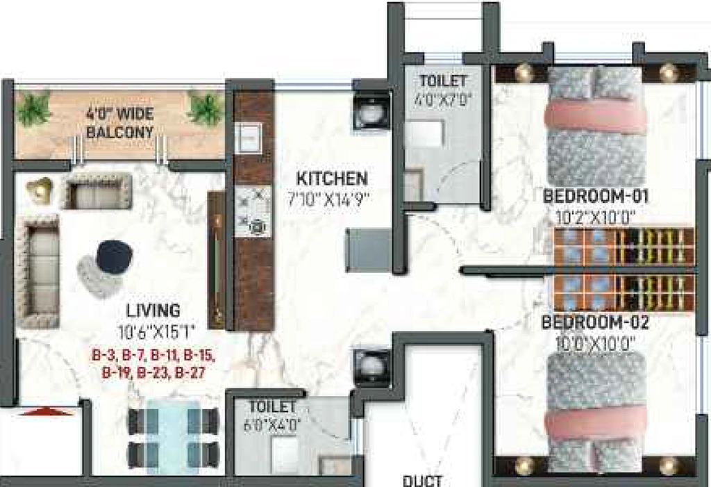 2 BHK Flat in Sumit Heritage in Panchavati, Nashik - Image 930475
