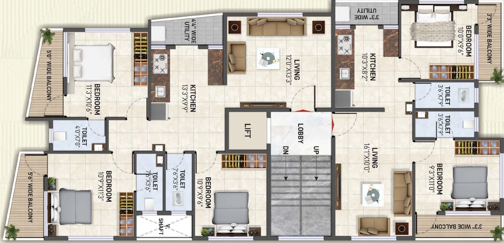Floor Plan of Ruddhi Tapovan Orchid in Dwarka, Nashik - Image 433493