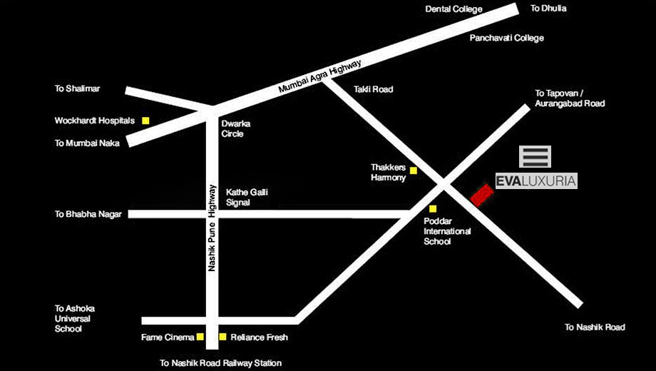 Location of Thakker Eva Luxuria in Dwarka, Nashik - Image 433502