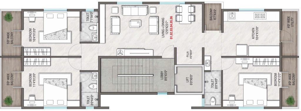 3 BHK Flat in Satvik The Solitaire in Govind Nagar, Nashik - Image 930493