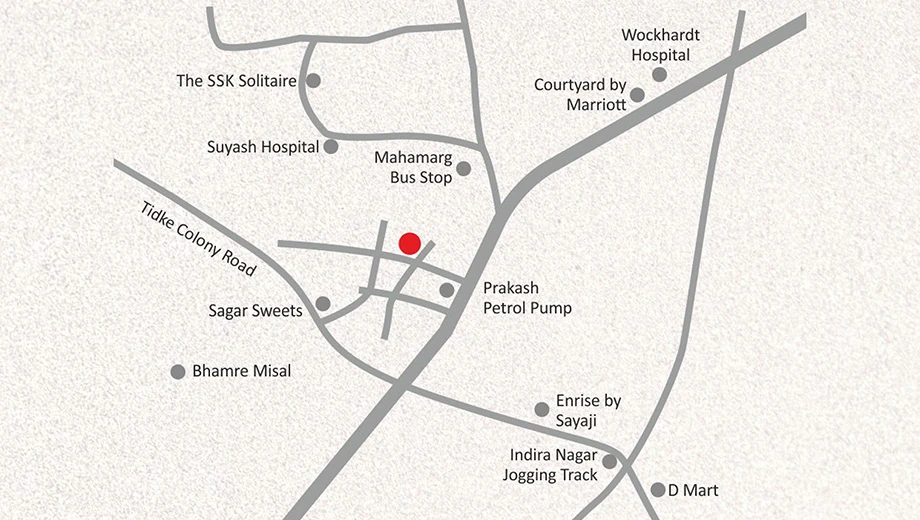 Location of Satvik The Solitaire in Govind Nagar, Nashik - Image 433539