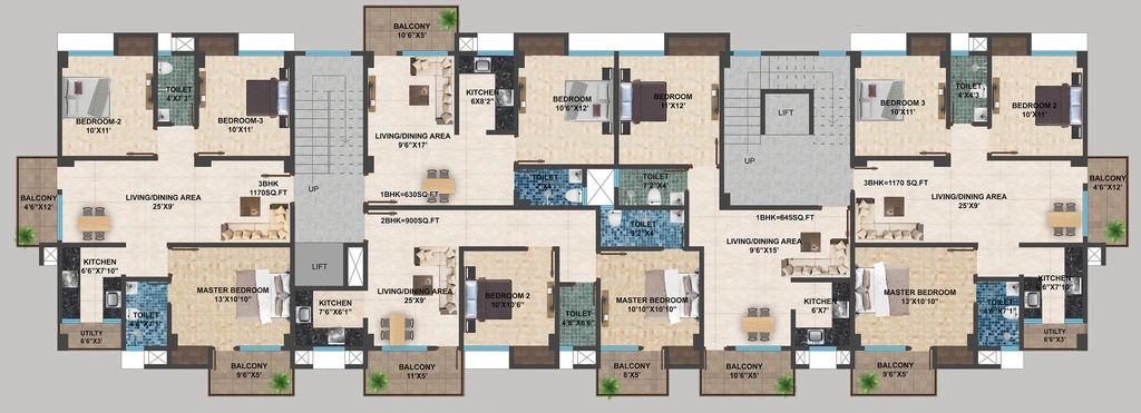 Floor Plan of Brahmaputra Abhay Nilima Enclave in Azara, Guwahati - Image 433744