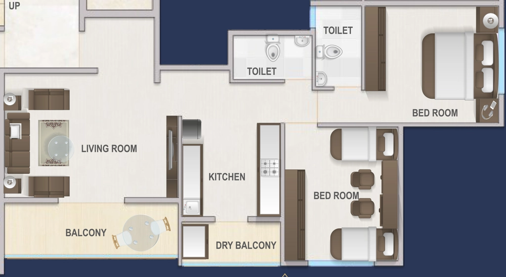 2 BHK Flat in Ram Vaidehi Park in Dwarka, Nashik - Image 930500