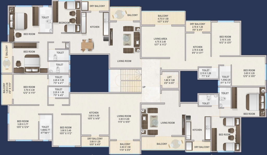 Floor Plan of Ram Vaidehi Park in Dwarka, Nashik - Image 433563