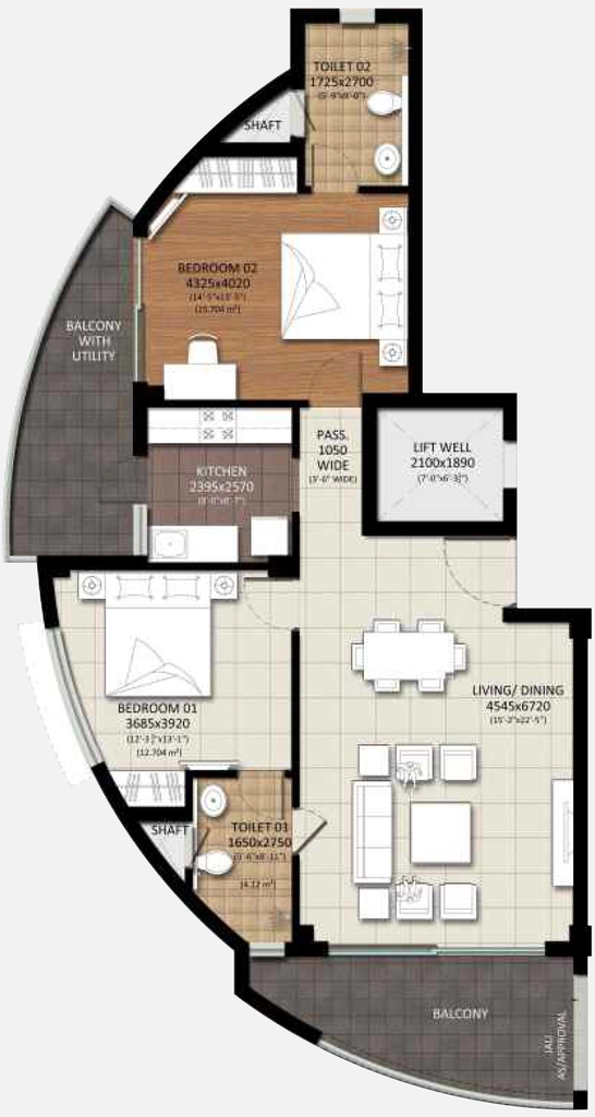2 BHK Flat in RBS Nilaya Heights in Haridwar Road, Dehradun - Image 930523